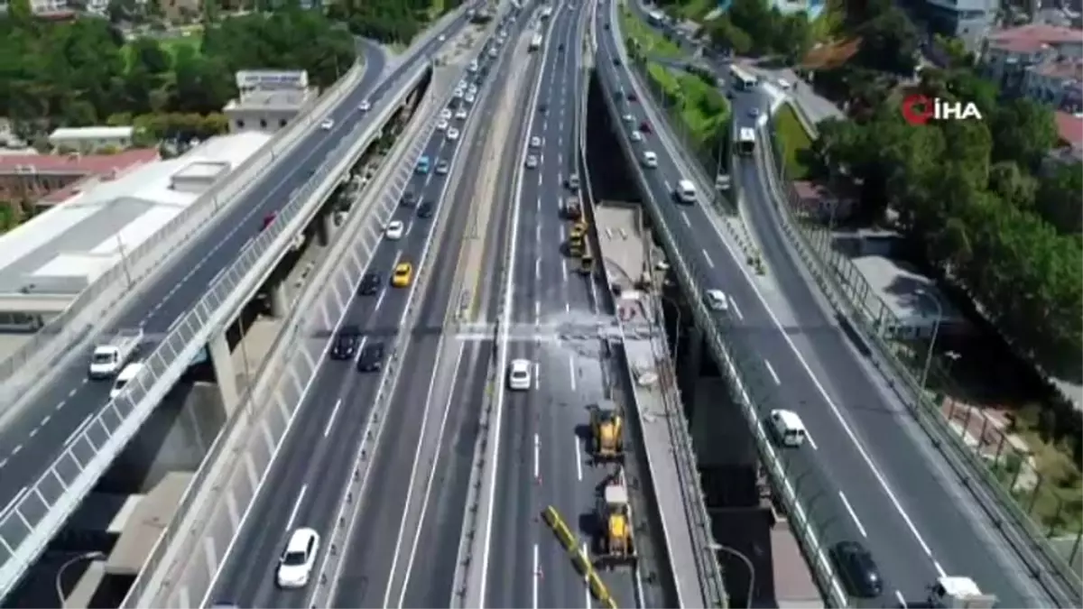 Haliç Köprüsü\'ndeki yoğun trafik havadan görüntülendi