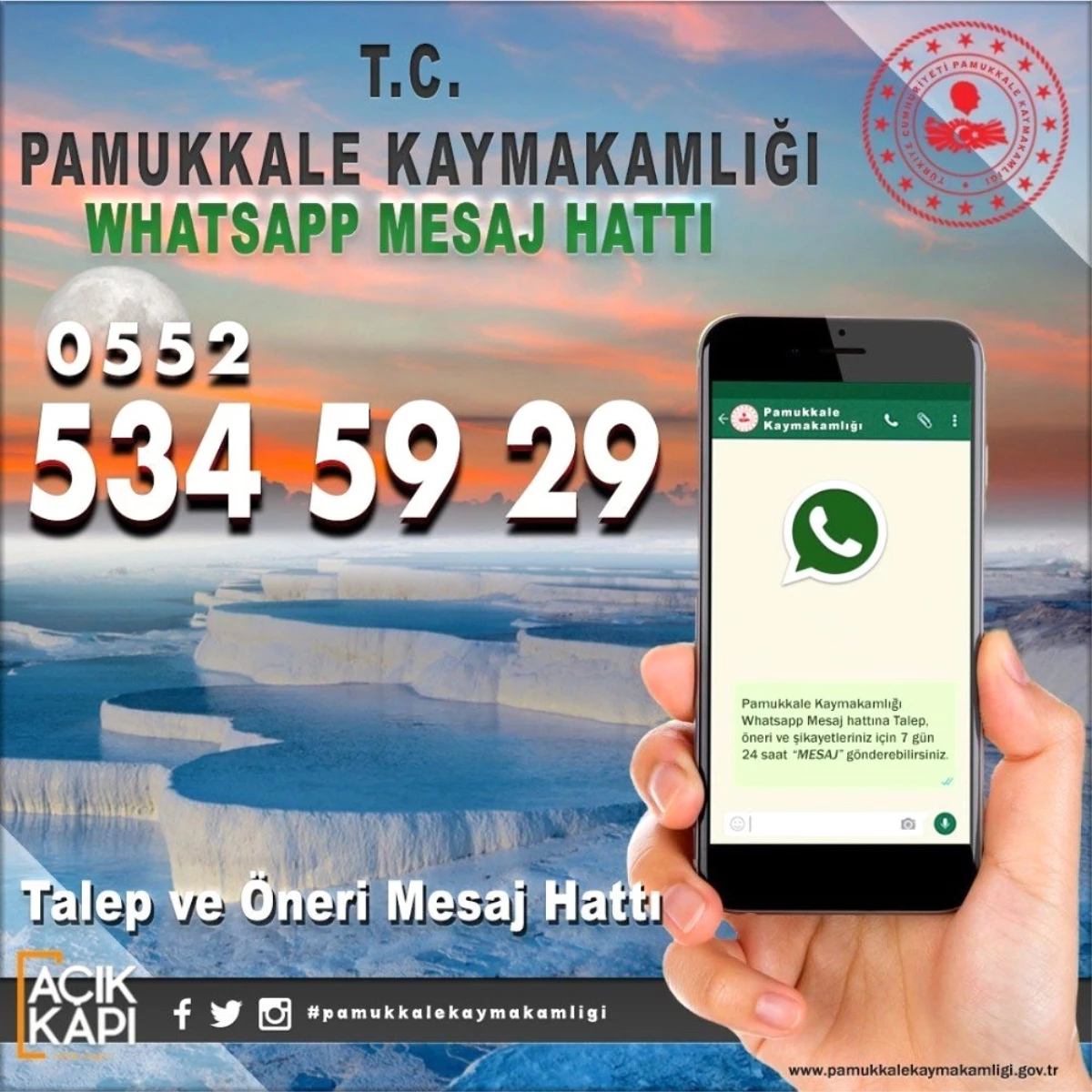 Kaymakamlıktan vatandaşlara özel Whatsapp hattı kuruldu