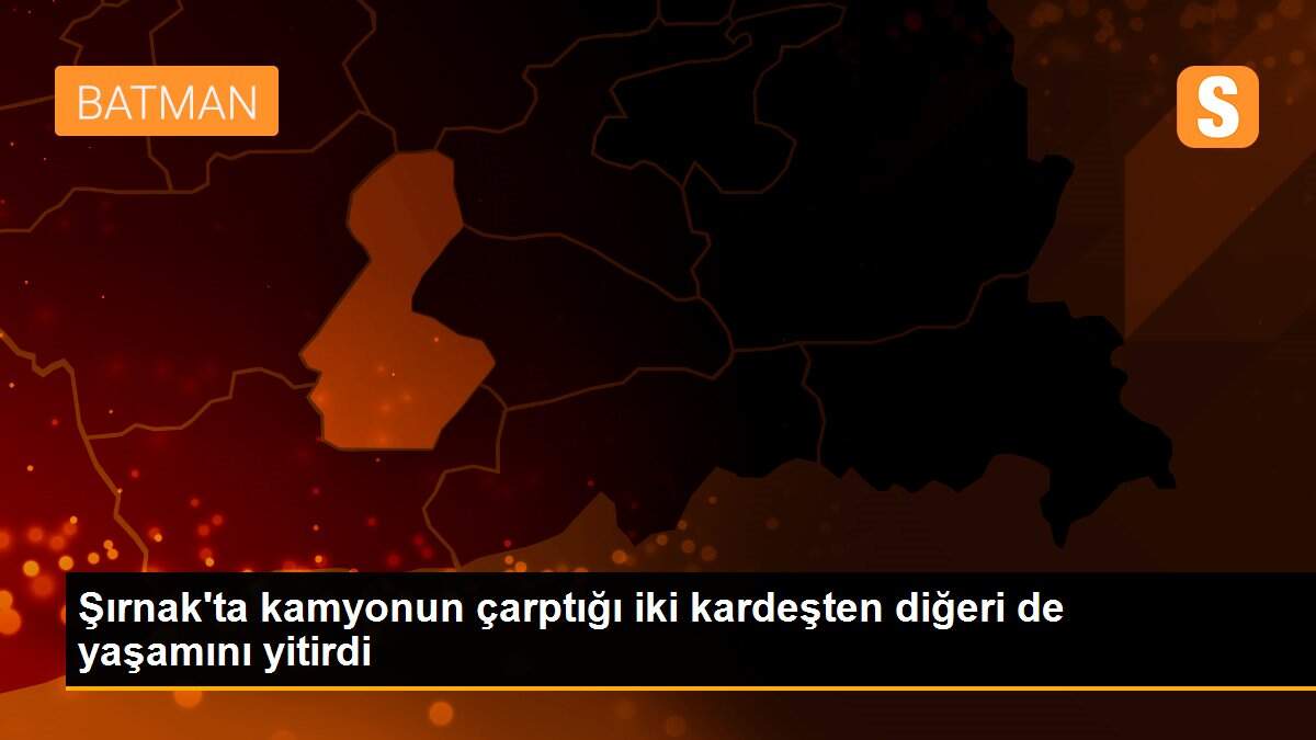 Şırnak\'ta kamyonun çarptığı iki kardeşten diğeri de yaşamını yitirdi