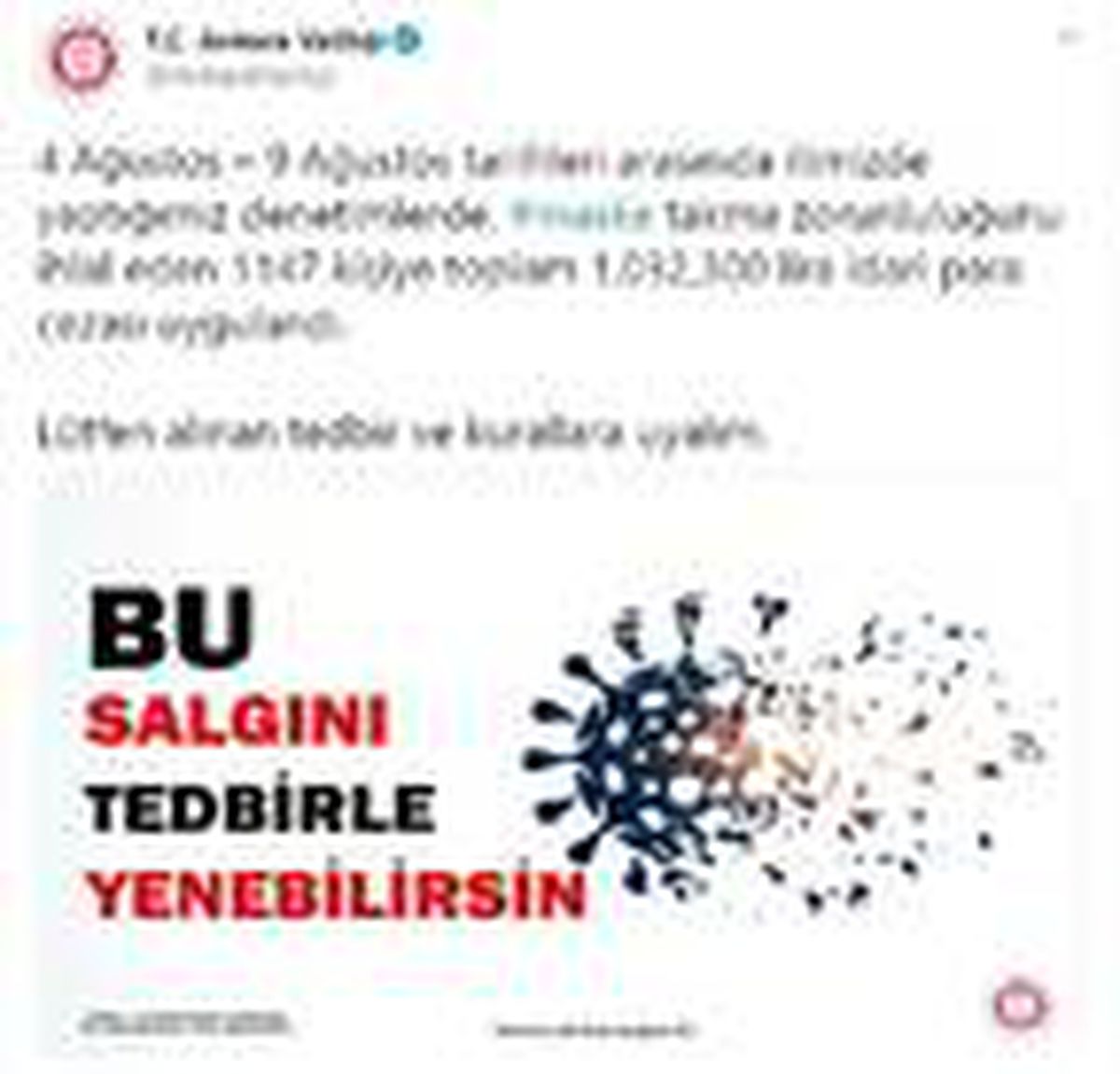 Son dakika haberi | Ankara\'da maske takmayan 1147 kişiye 1 milyon lira ceza