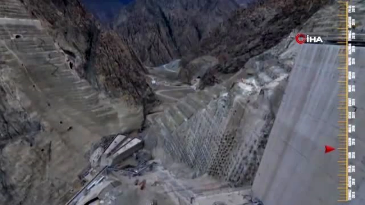 (Artvin) Yusufeli barajı barajını tamamlanmasına son 50 metre