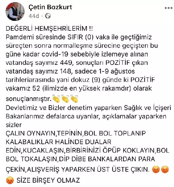 Belediye Başkanı, artan vakalar karşısında isyan etti: Çalın oynayın, size bir şey olmaz