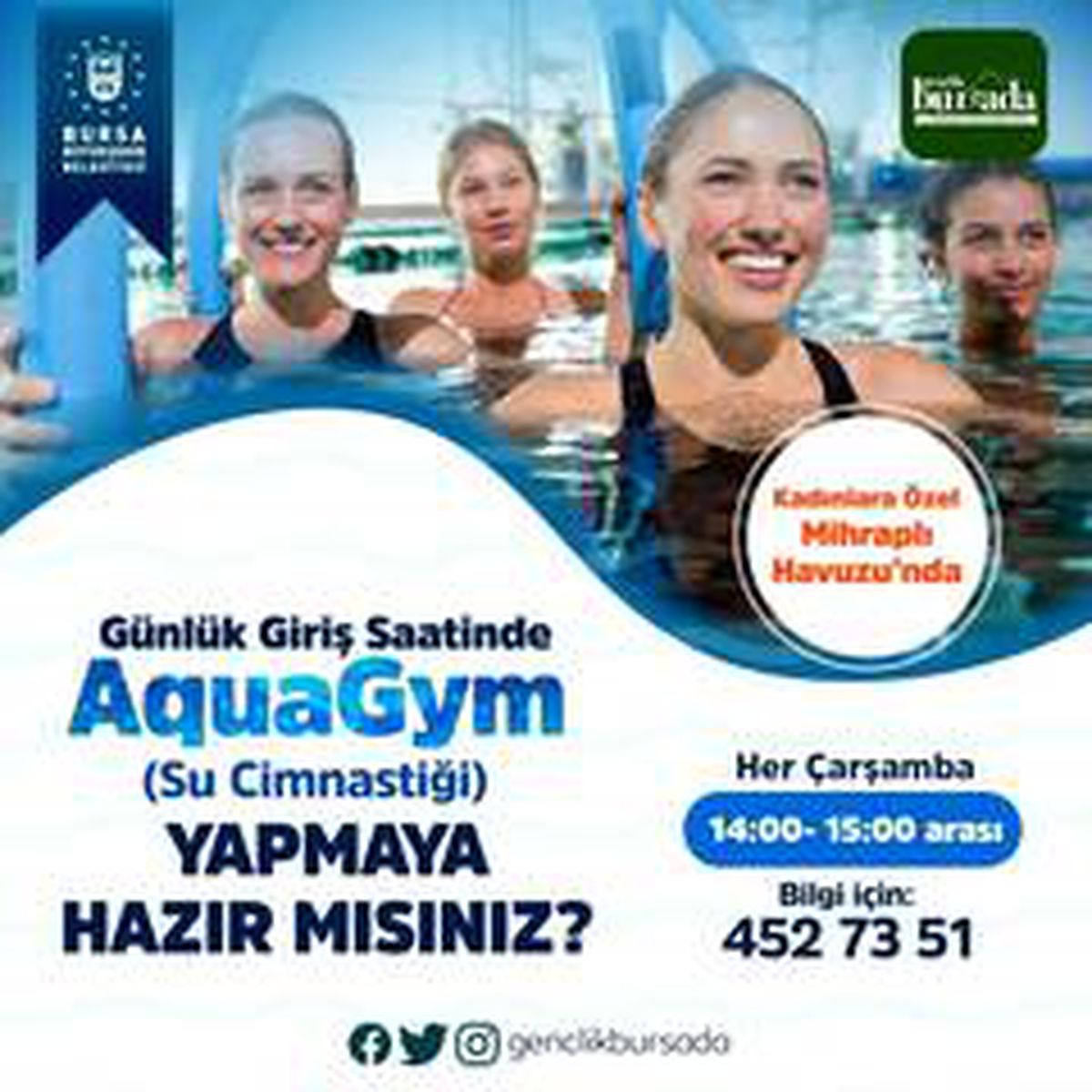 Kadınlara özel suda cimnastik