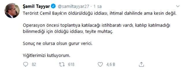 Öldürüldüğü söylenen PKK elebaşı Cemil Bayık'la ilgili AK Partili Şamil Tayyar'dan açıklama: İhtimal dahilinde ama kesin değil