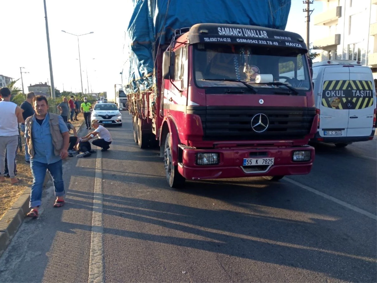 Samsun\'da kamyonun çarptığı yaya ağır yaralandı