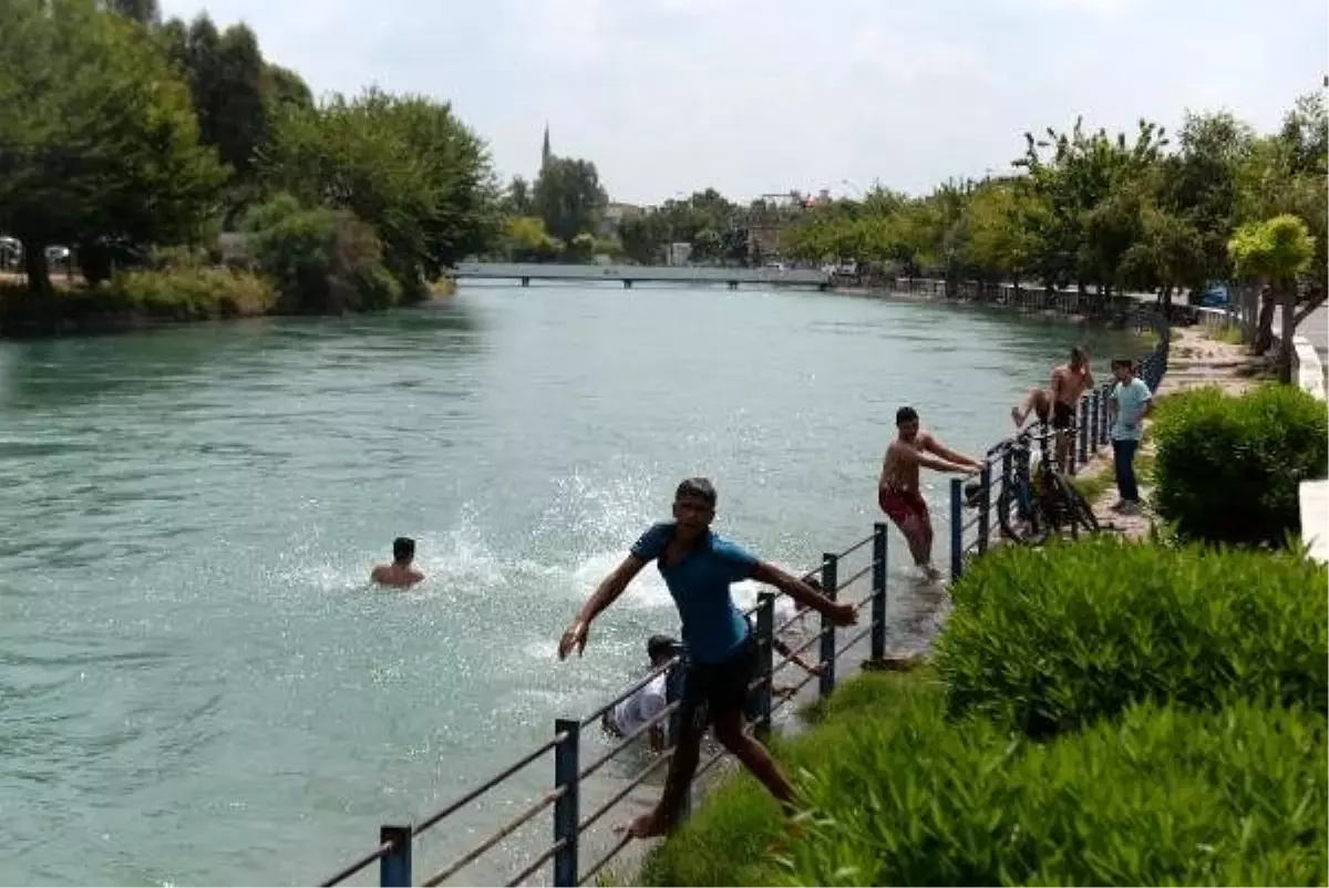 Tehlikeye rağmen kanalda serinliyorlar