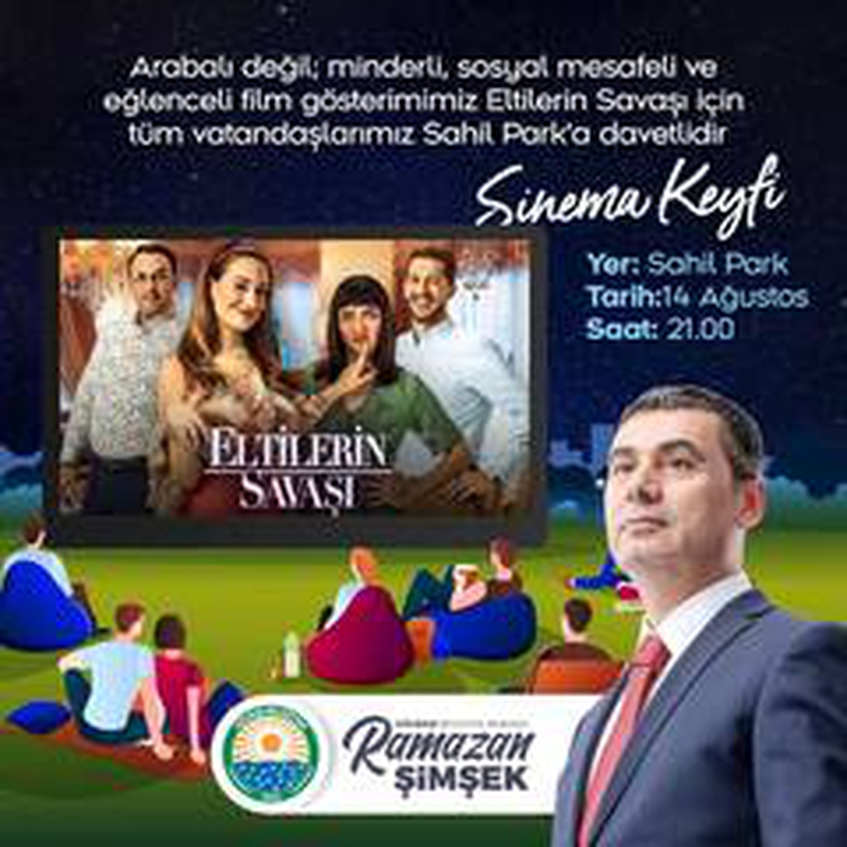 Açık Hava Sineması etkinliği bu kez araçsız gerçekleştirilecek