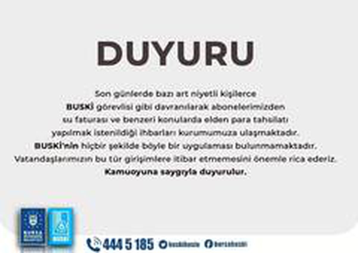 BUSKİ\'den arka arkaya dolandırıcılık uyarısı