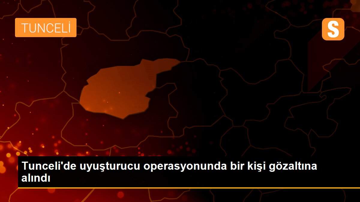 Son dakika haber... Tunceli\'de uyuşturucu operasyonunda bir kişi gözaltına alındı
