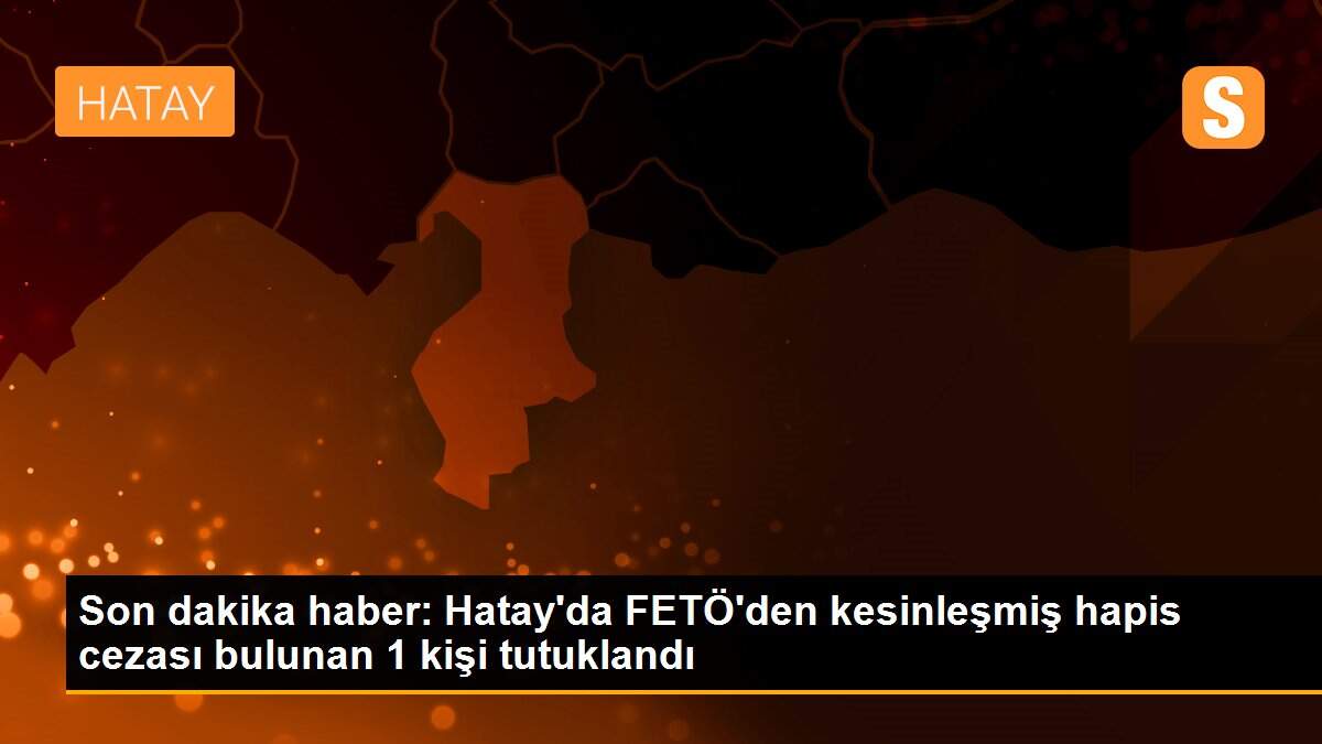 Son dakika haber: Hatay\'da FETÖ\'den kesinleşmiş hapis cezası bulunan 1 kişi tutuklandı
