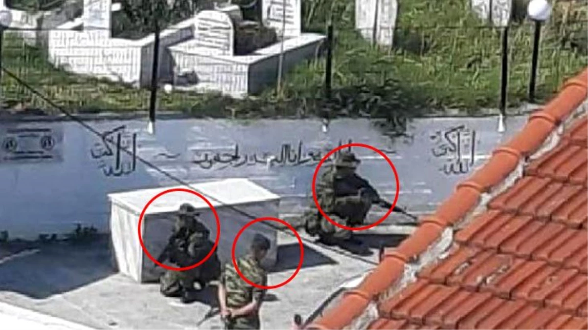 Yunan askerleri, Batı Trakya\'daki Türk köyünde silahlı tatbikat yaptı