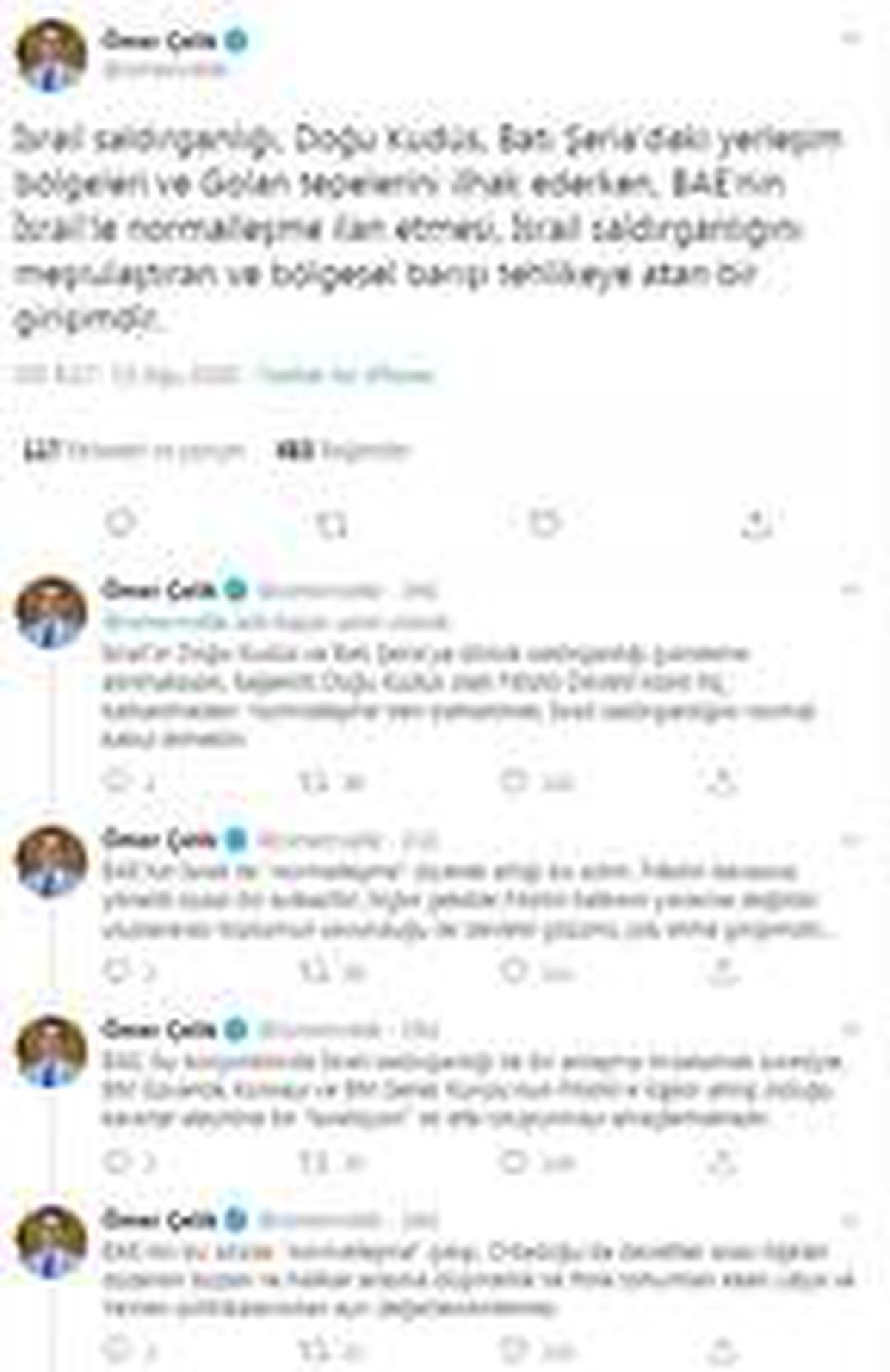 Son Dakika: AK Parti\'li Çelik: BAE\'nin İsrail ile attığı adım, Filistin davasına yönelik siyasi bir suikasttir