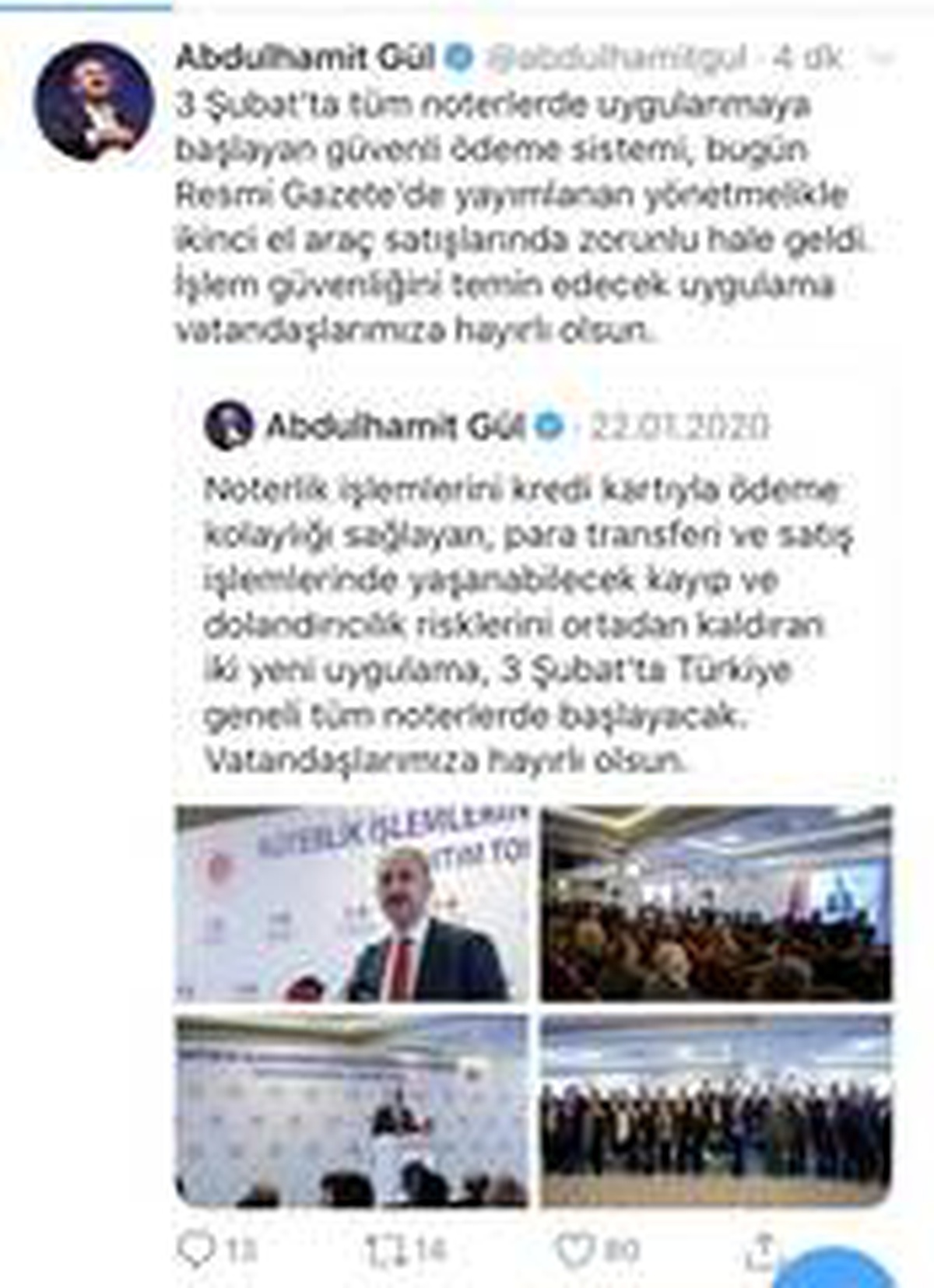 Bakan Gül: "Güvenli ödeme sistemi ikinci el araç satışında zorunlu hale geldi"