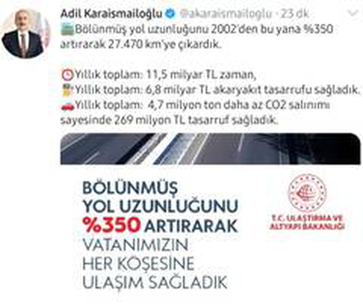 Son dakika haber! Bölünmüş yollar 18 yılda yüzde 350 kat arttı