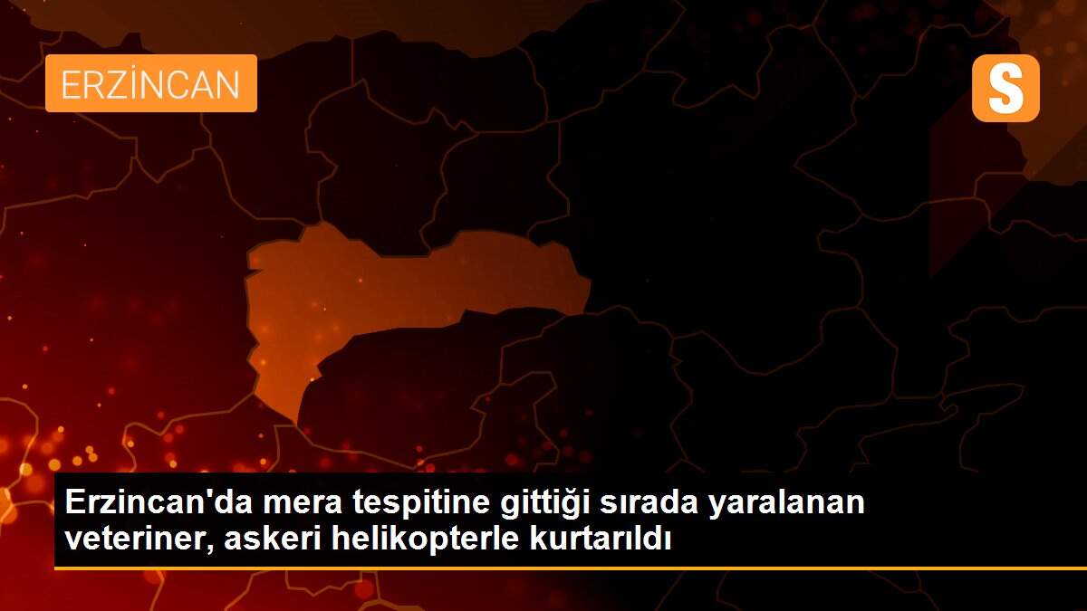 Son dakika haberi... Erzincan\'da mera tespitine gittiği sırada yaralanan veteriner, askeri helikopterle kurtarıldı