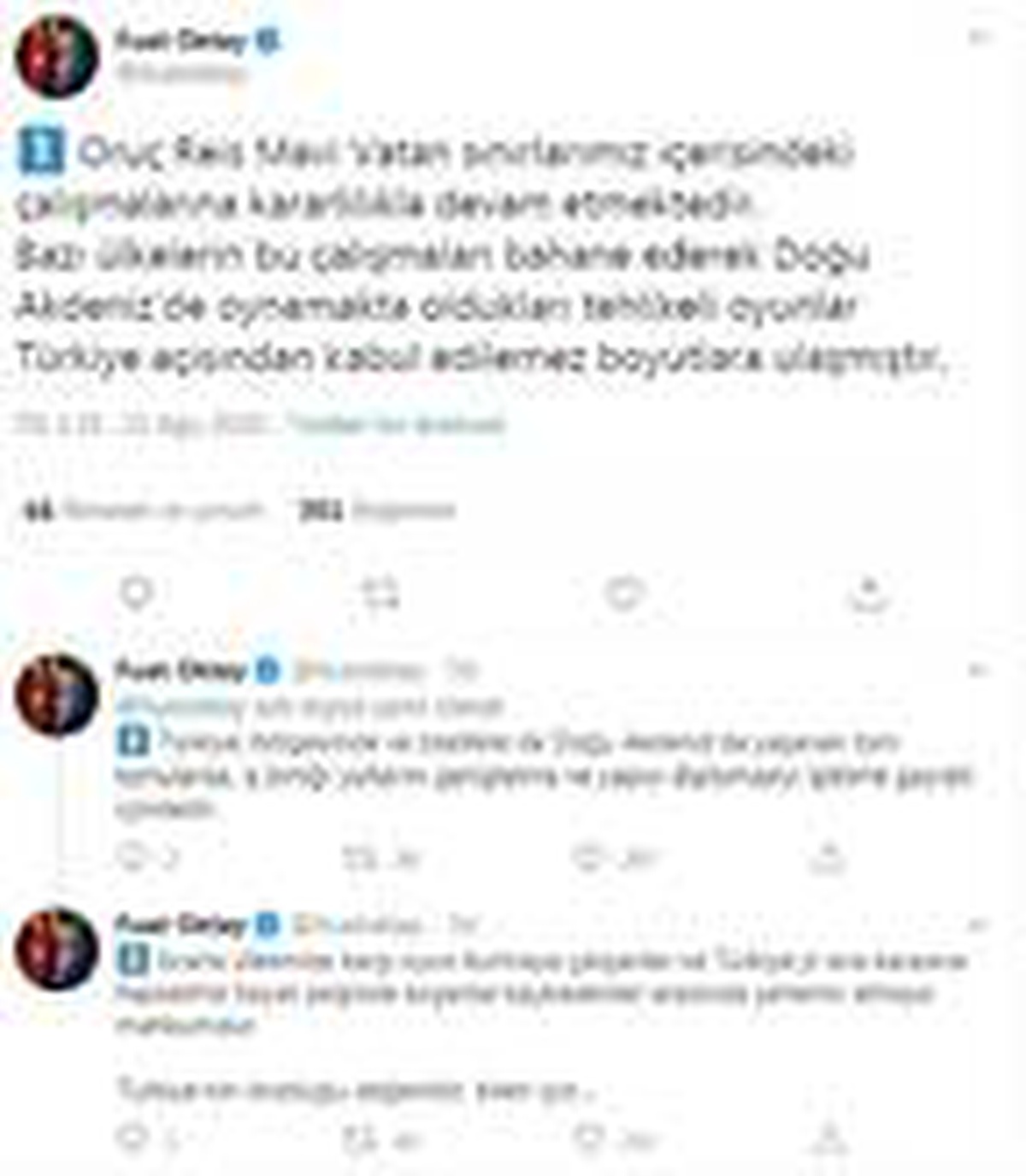 Fuat Oktay: Doğu Akdeniz\'deki tehlikeli oyunlar Türkiye açısından kabul edilemez boyutlara ulaştı