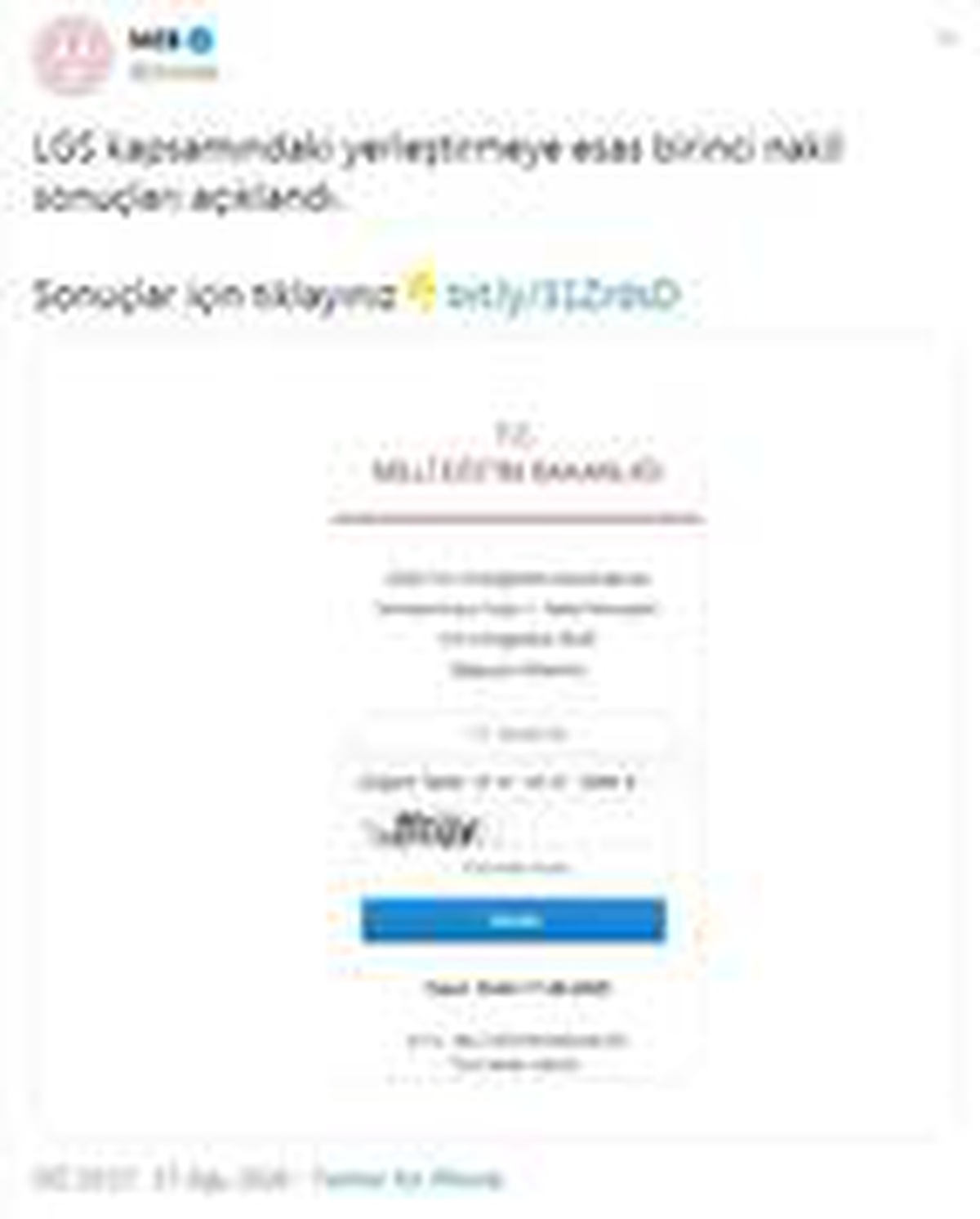 LGS birinci nakil sonuçları açıklandı