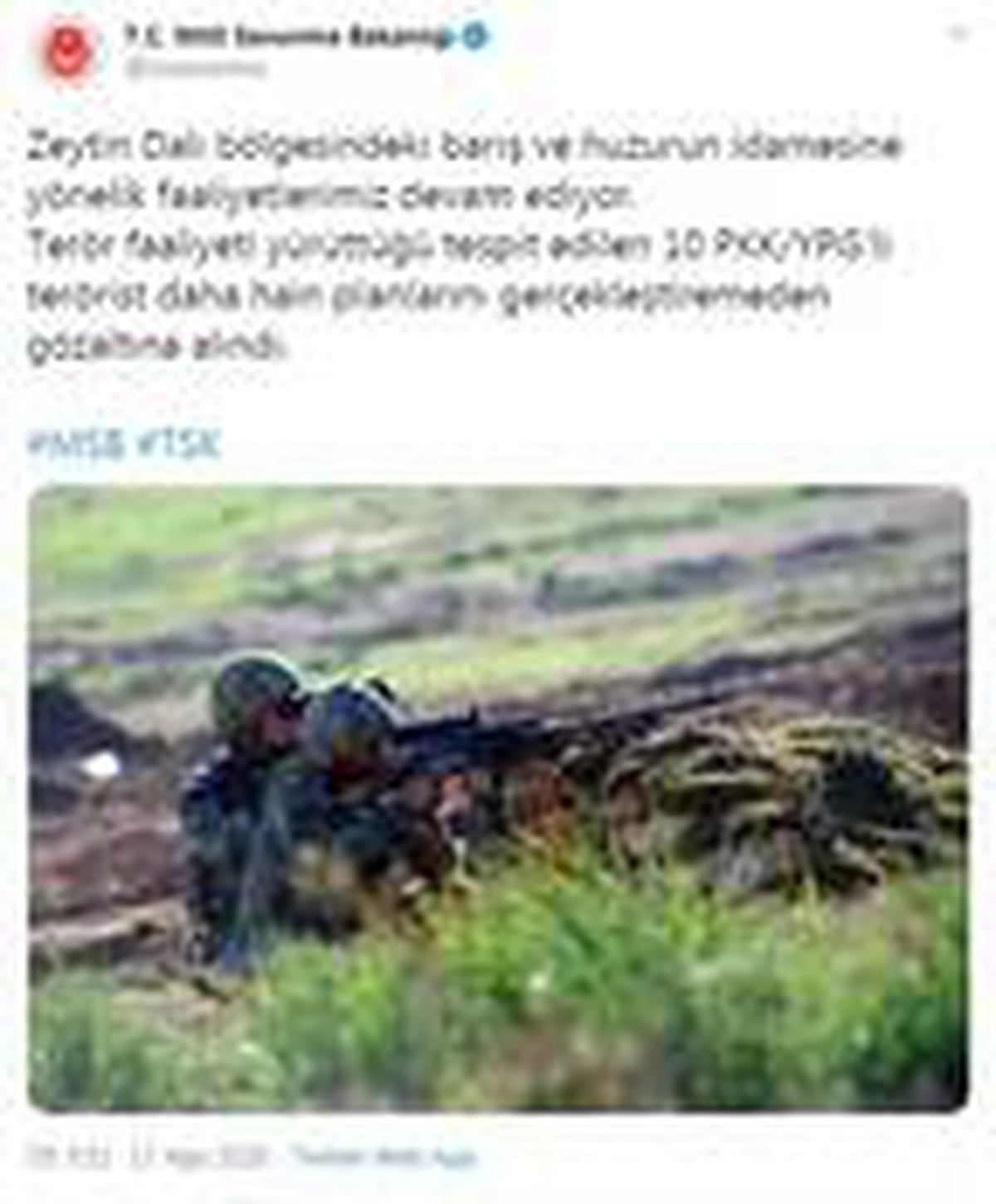 Son dakika haberi! MSB: Zeytin Dalı bölgesinde 10 terörist gözaltına alındı