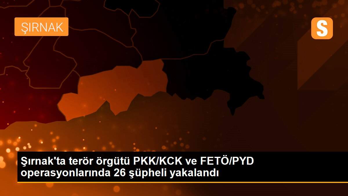 Son dakika... Şırnak\'ta terör örgütü PKK/KCK ve FETÖ/PYD operasyonlarında 26 şüpheli yakalandı