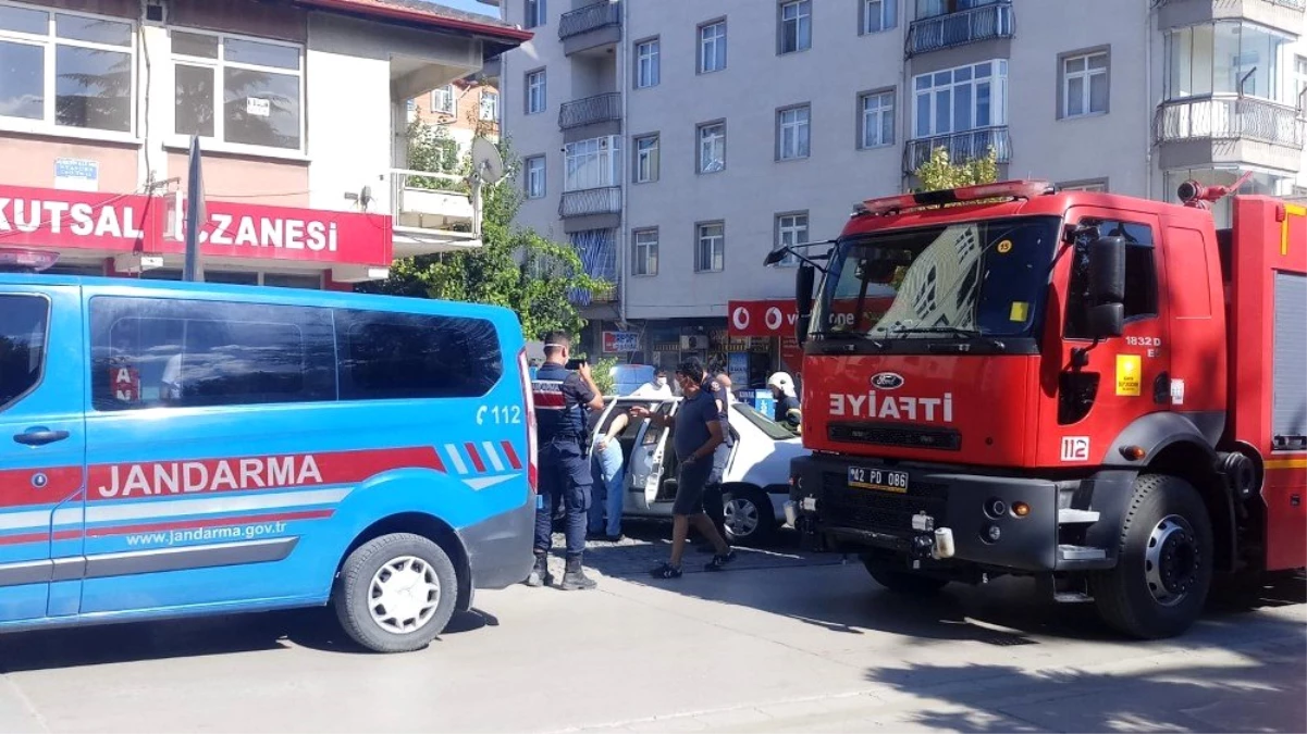 Son dakika haber! Seydişehir\'de otomobildeki yangın büyümeden söndürüldü