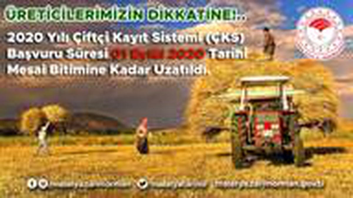 Çiftçi Kayıt Sistemi başvuruları 1 Eylül\'e uzatıldı