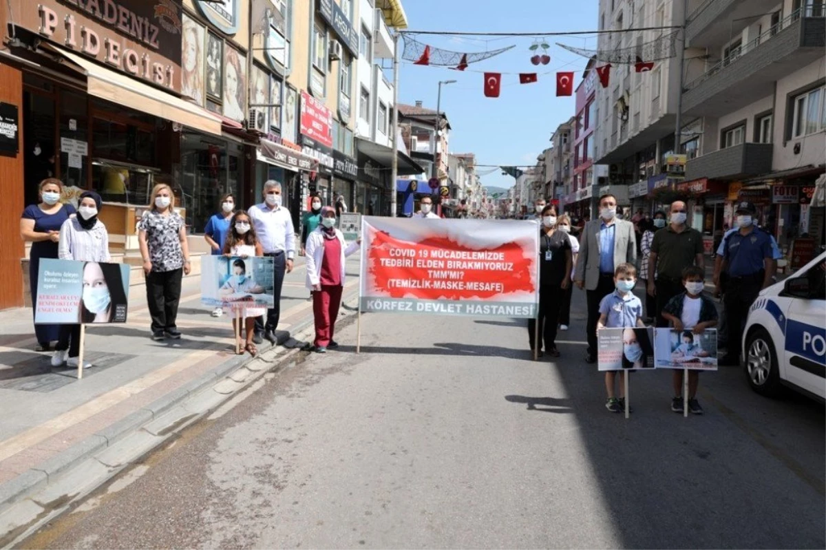 Korona virüse karşı farkındalık yürüyüşü