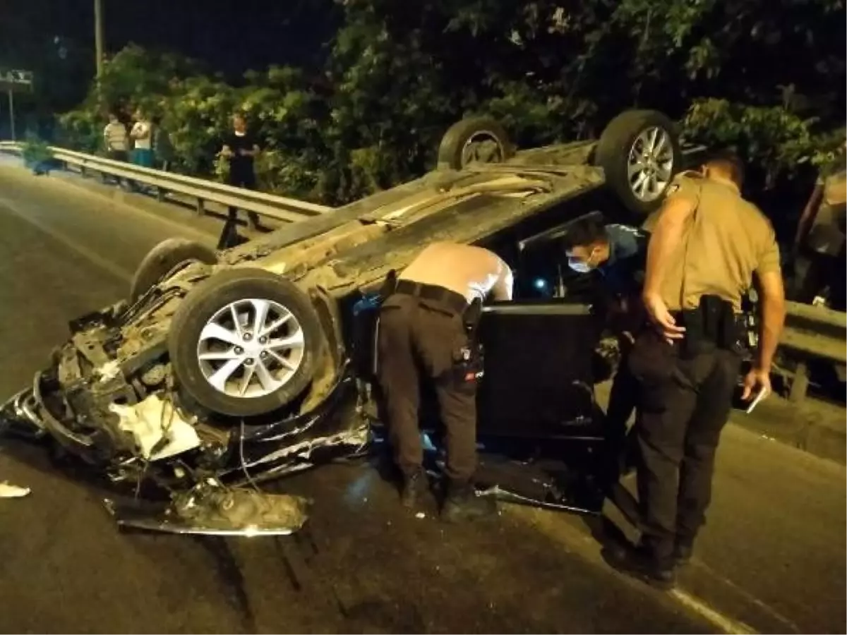 Takla atan otomobilin sürücüsü yaralandı