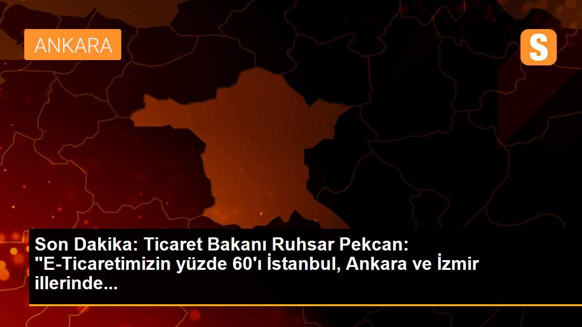 Son Dakika: Ticaret Bakanı Ruhsar Pekcan: "E-Ticaretimizin yüzde 60\'ı İstanbul, Ankara ve İzmir illerinde...