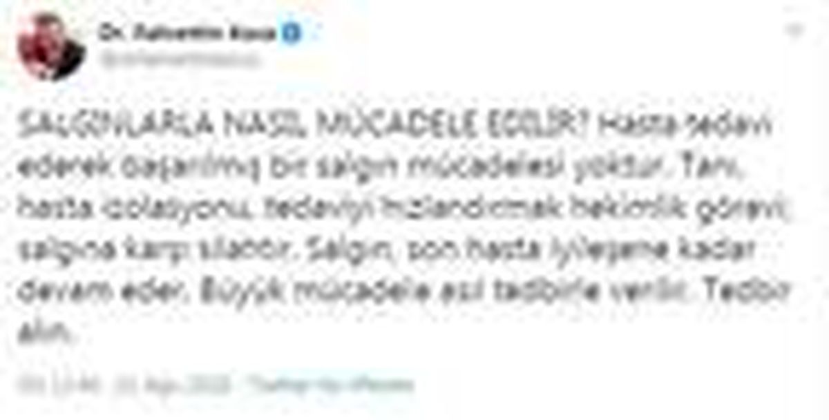 Bakan Koca: Büyük mücadele asıl tedbirle verilir