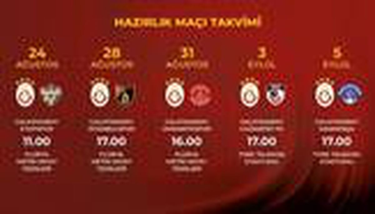 Galatasaray 5 hazırlık maçı oynayacak