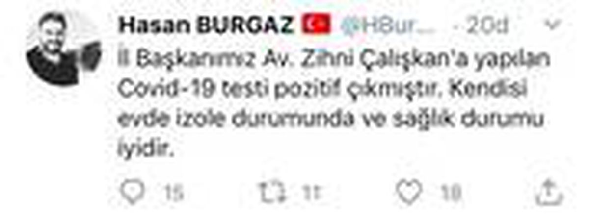 AK Parti İl Başkanı Çalışkan\'ın Covid-19 testi pozitif çıktı