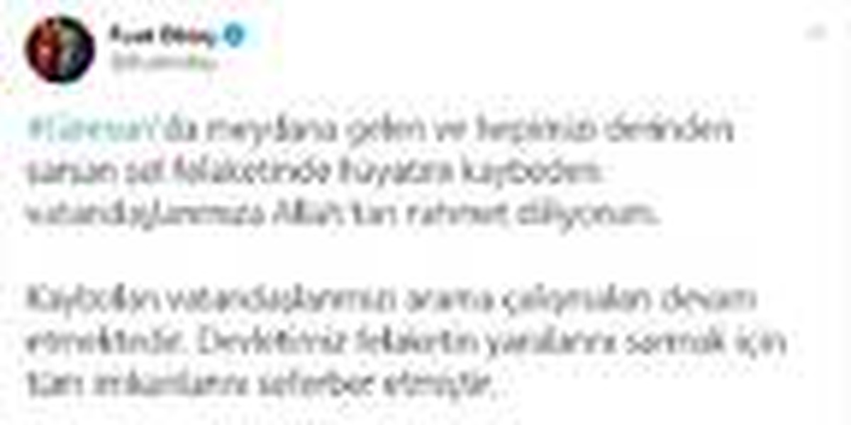 Son dakika! Fuat Oktay: Giresun\'da felaketin yaralarını sarmak için tüm imkanlar seferber edildi