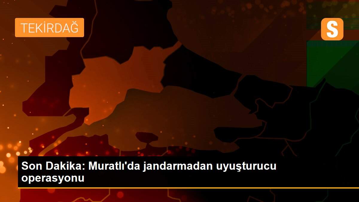 Son Dakika: Muratlı\'da jandarmadan uyuşturucu operasyonu