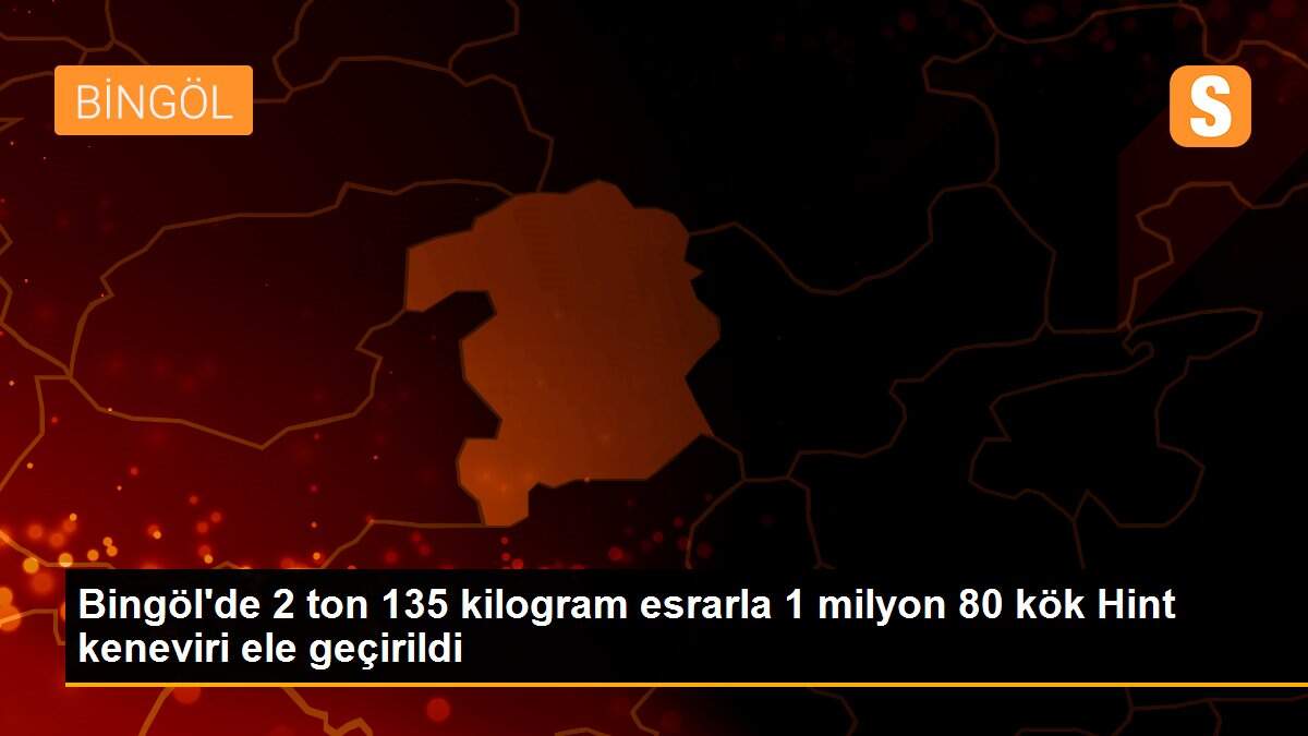 Bingöl\'de 2 ton 135 kilogram esrarla 1 milyon 80 kök Hint keneviri ele geçirildi