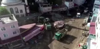 Son dakika! (DRONE) Selin ardından enkaz kaldırma çalışmaları sürdürülüyor