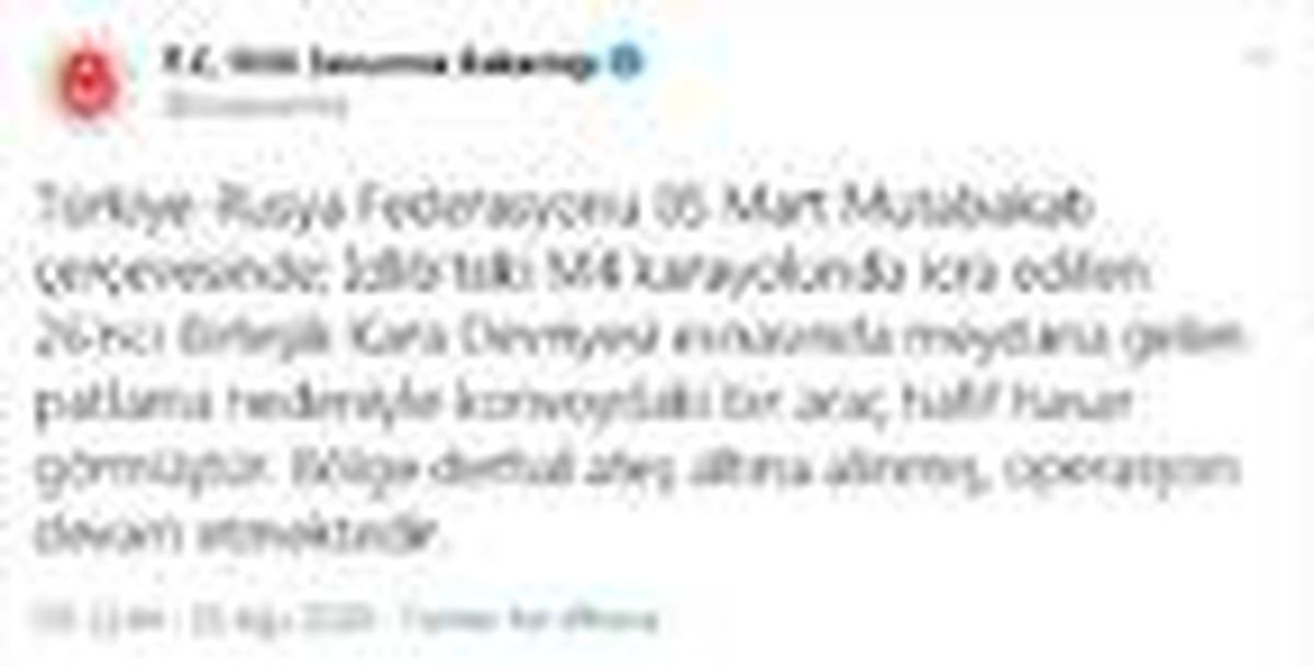 Son dakika haber | İdlib\'de Türk-Rus devriyesindeki patlamada 1 araç hasar gördü