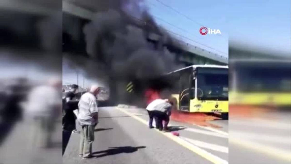 Son dakika... Küle dönen metrobüsten son anda kurtuldu... Kaçış anı kamerada