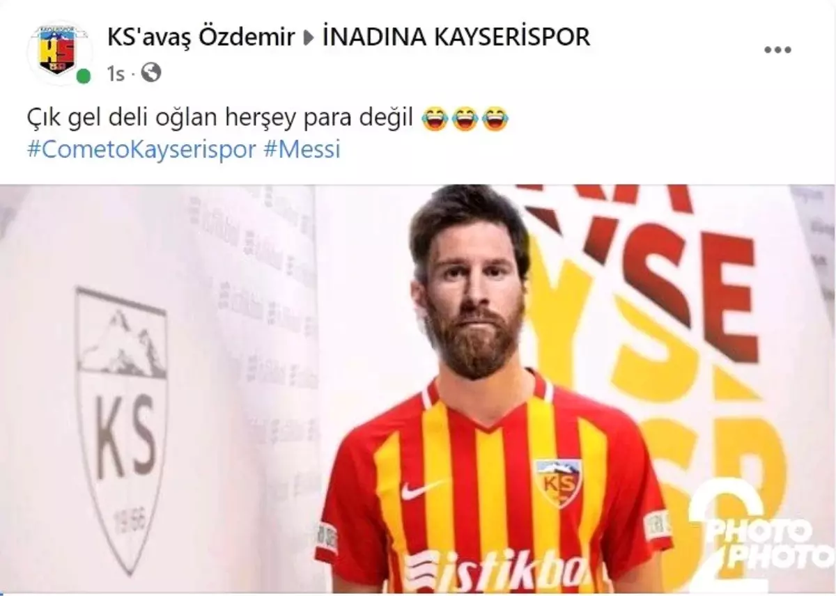 Kayserispor taraftarından Messi\'ye çağrı: \'Çık gel deli oğlan\'