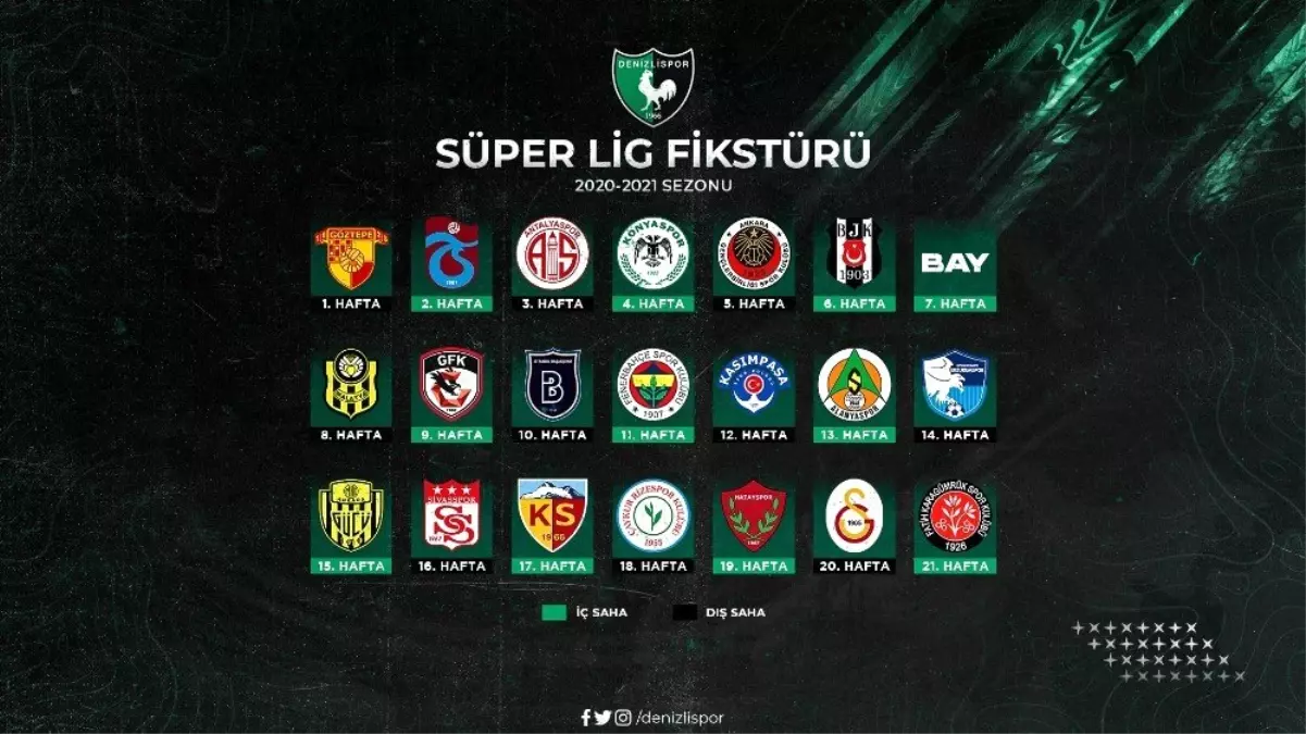 Denizlispor\'un 2020 2021 sezonu lig fikstürü açıklandı