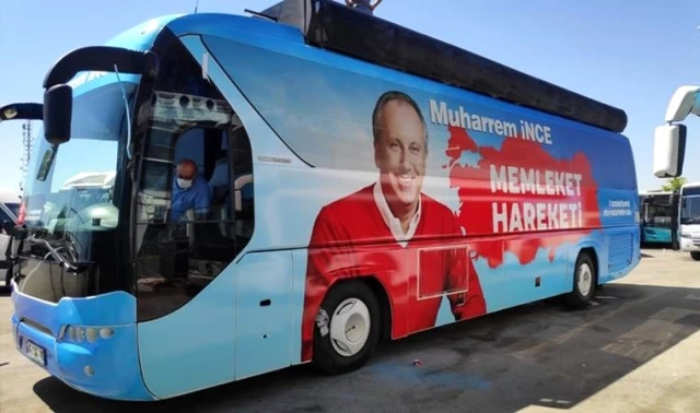  Memleket Hareketi başlatan Muharrem İnce'nin otobüsü ortaya çıktı! Herkes CHP detayına takıldı