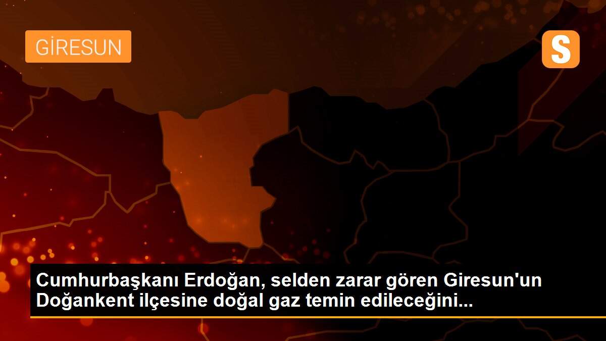 Cumhurbaşkanı Erdoğan, selden zarar gören Giresun\'un Doğankent ilçesine doğal gaz temin edileceğini...