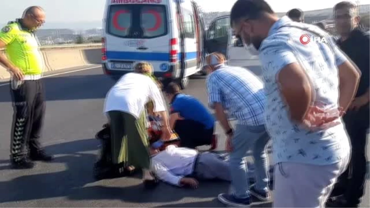 D-100 Karayolu\'ndan geçmek isterken otobüs çarptı: 1 ağır yaralı