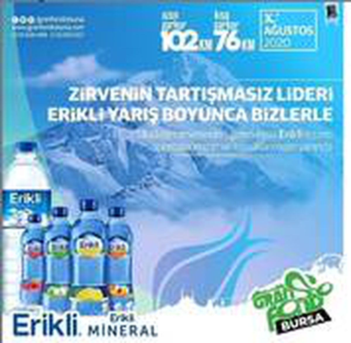 Erikli\'den Gran Fondo Bursa Bisiklet Yarışı\'na su desteği