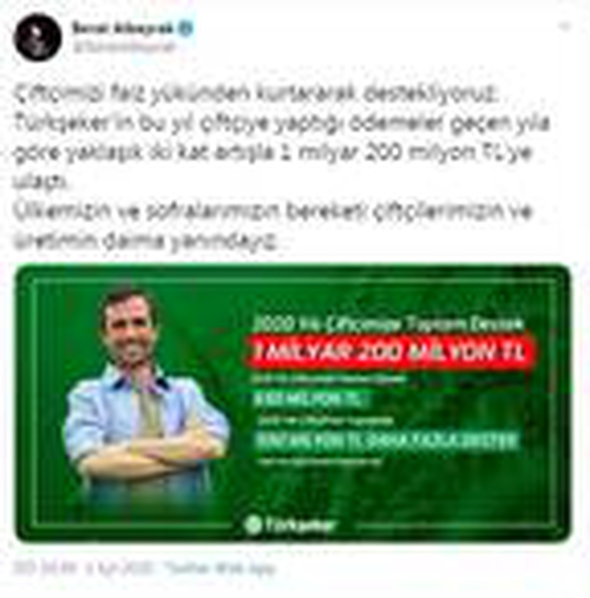 Son dakika haberleri: Bakan Albayrak: Türkşeker\'in çiftçiye yaptığı ödemeler 1 milyar 200 milyon TL\'ye ulaştı