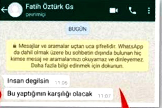 Evli bir kadınla yakalanan Galatasaraylı Fatih Öztürk, haberi hazırlayan  gazeteciye tehdit mesajı gönderdi - Son Dakika Spor