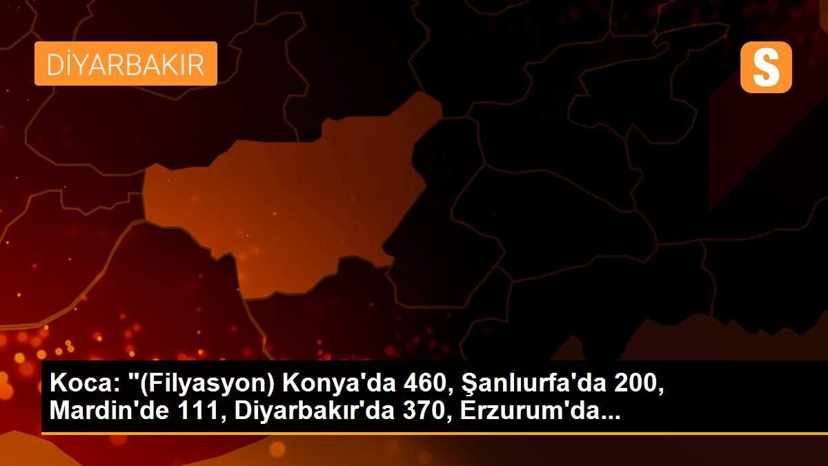 Koca: "(Filyasyon) Konya\'da 460, Şanlıurfa\'da 200, Mardin\'de 111, Diyarbakır\'da 370, Erzurum\'da...