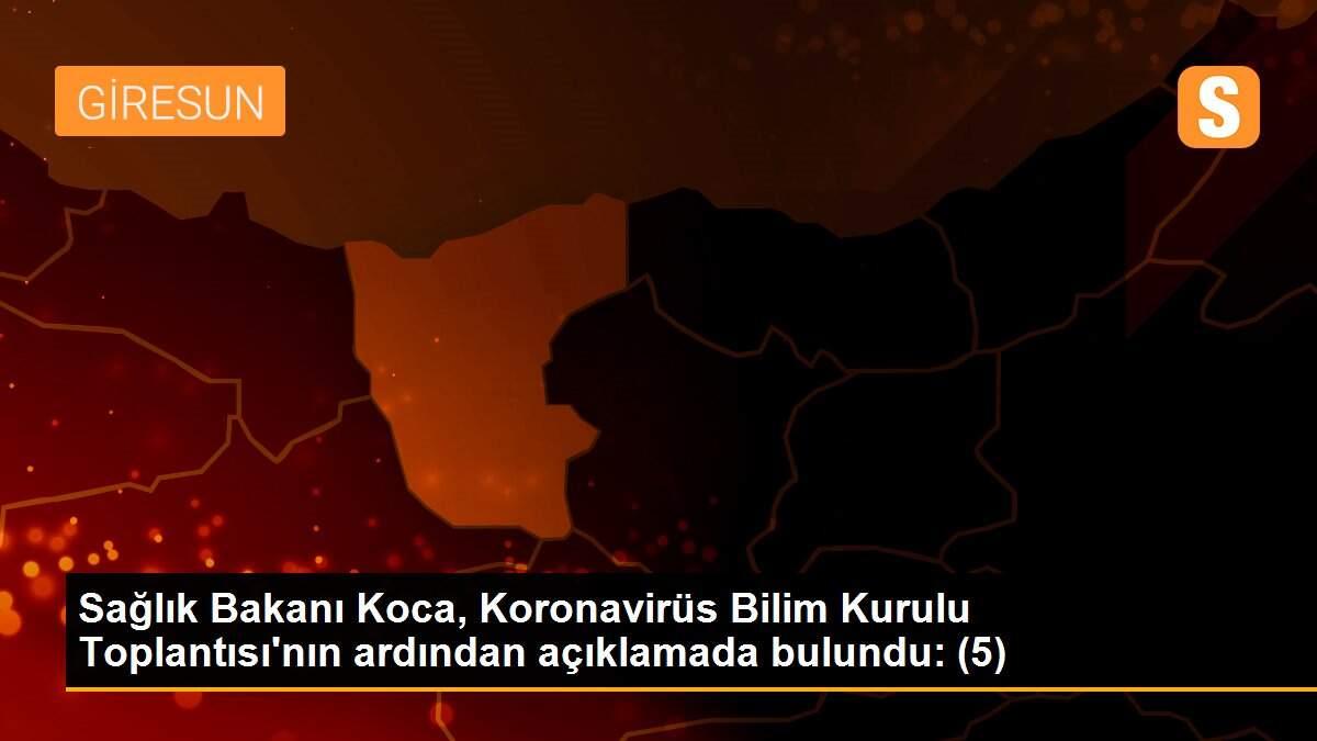 Sağlık Bakanı Koca, Koronavirüs Bilim Kurulu Toplantısı\'nın ardından açıklamada bulundu: (5)