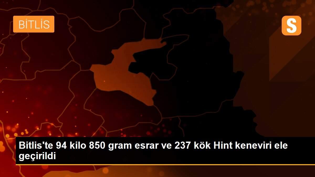 Bitlis\'te 94 kilo 850 gram esrar ve 237 kök Hint keneviri ele geçirildi