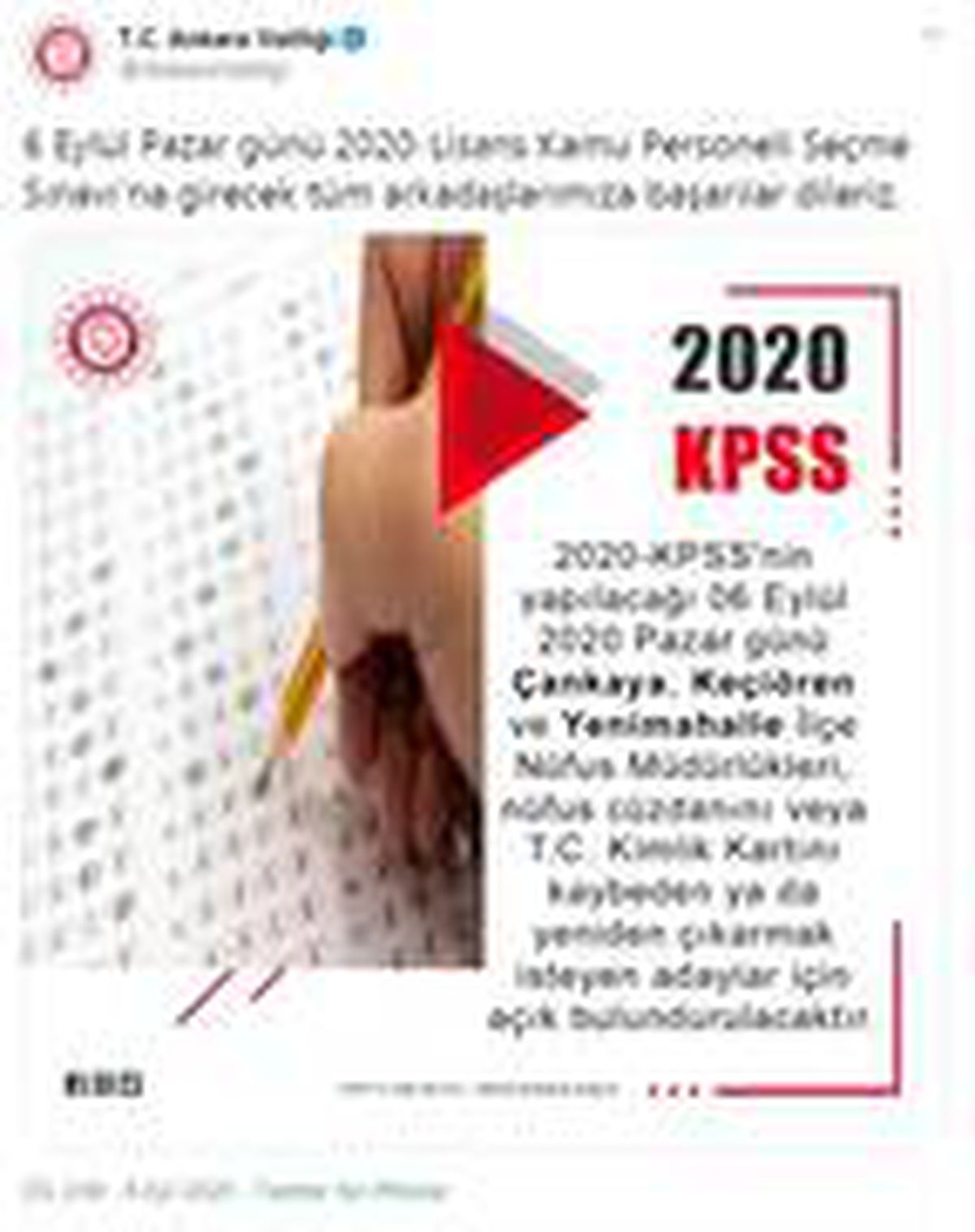 Ankara\'da pazar günü, KPSS için nüfus müdürlükleri açık olacak