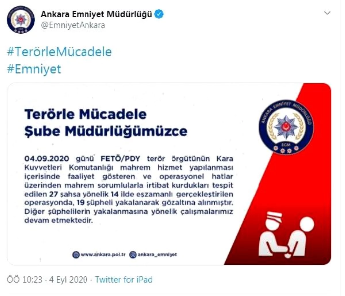 Ankara merkezli 14 ilde FETÖ operasyonu: 19 gözaltı